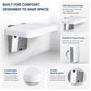 Wall Mounted Folding Solid Waiting Chairs Bathroom Stool Seat Toilet Chairs, Square (White)