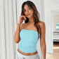 Pure Color Sexy Backless Form-Fitting Knitted Strapless Top, L, XL, S, M