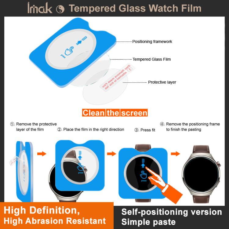 imak Tempered Glass Watch Film, Self-positioning Version, For OnePlus Watch 4
