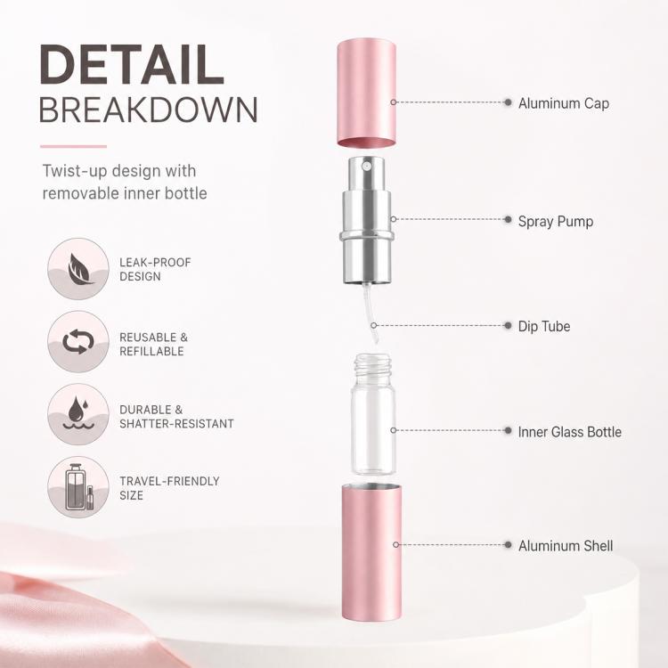 8ML Twist Up Portable Mini Refillable Perfume Atomizer