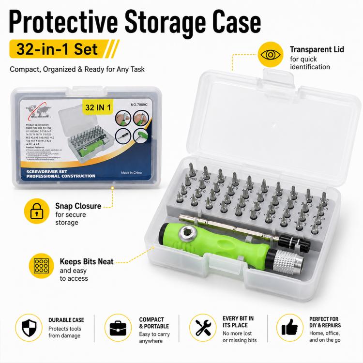 32 in 1 Multifunctional Magnetic Screwdriver Bit Set, Screwdriver Bit Set