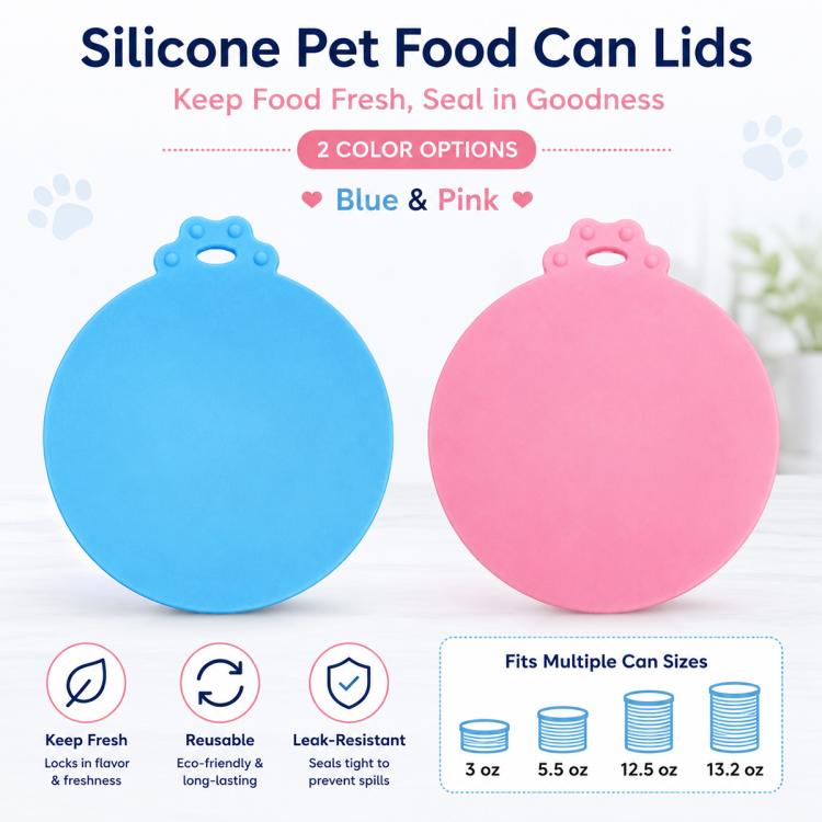 2pcs Pet Food Cans Sealed Silicone Lid