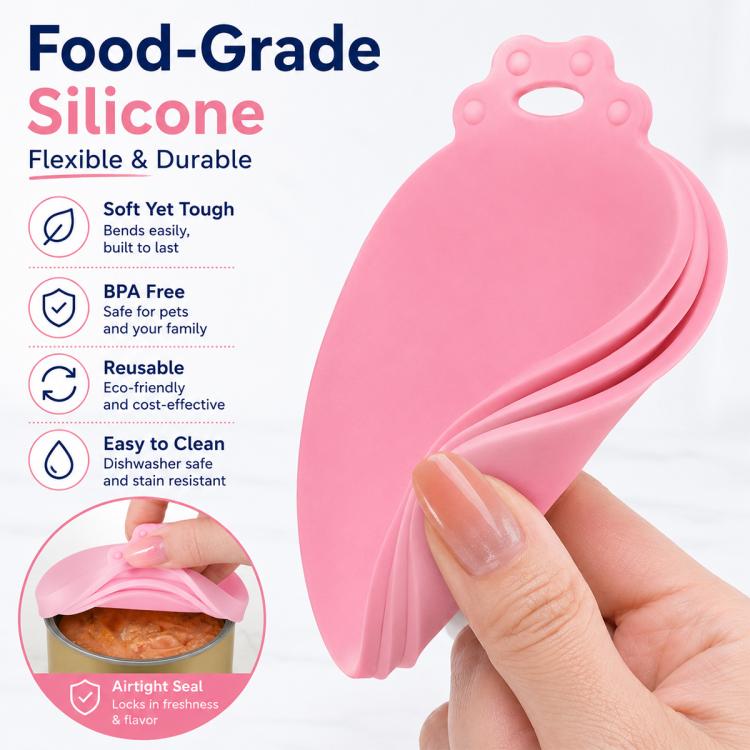 2pcs Pet Food Cans Sealed Silicone Lid