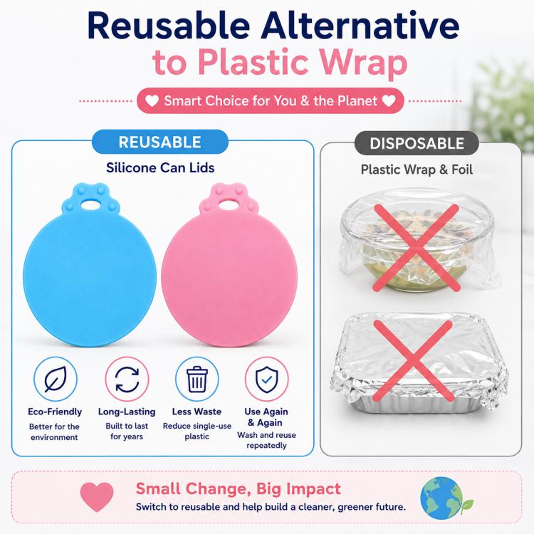 2pcs Pet Food Cans Sealed Silicone Lid
