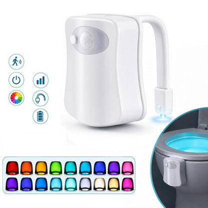 16-Color RGB Motion Sensor Toilet Bowl Night Light