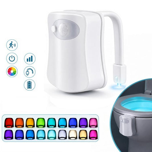 16-Color RGB Motion Sensor Toilet Bowl Night Light