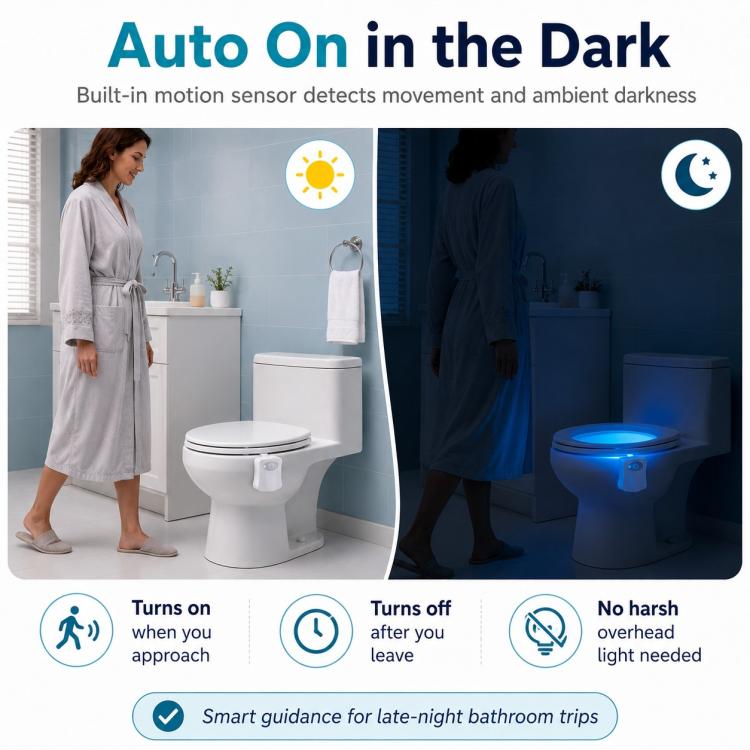 16-Color RGB Motion Sensor Toilet Bowl Night Light