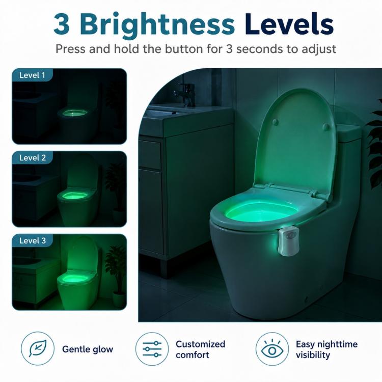 16-Color RGB Motion Sensor Toilet Bowl Night Light