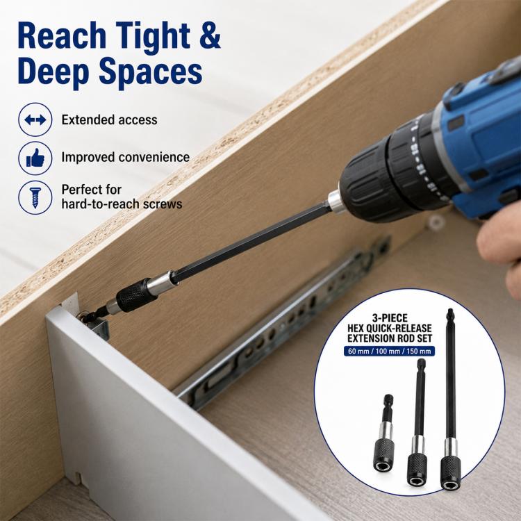 3pcs / Set Hexagonal Electric Drill Driver Extension Quick Conversion Bits, Conversion Bits