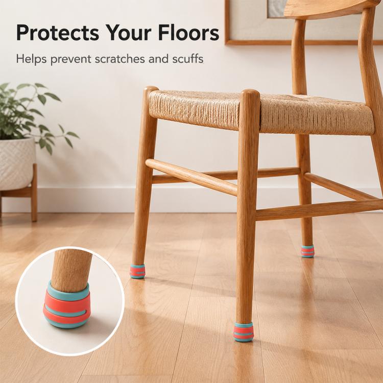 4pcs / Set Non-slip Silicone Table Chair Leg Caps