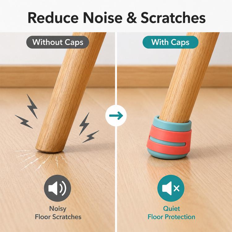 4pcs / Set Non-slip Silicone Table Chair Leg Caps