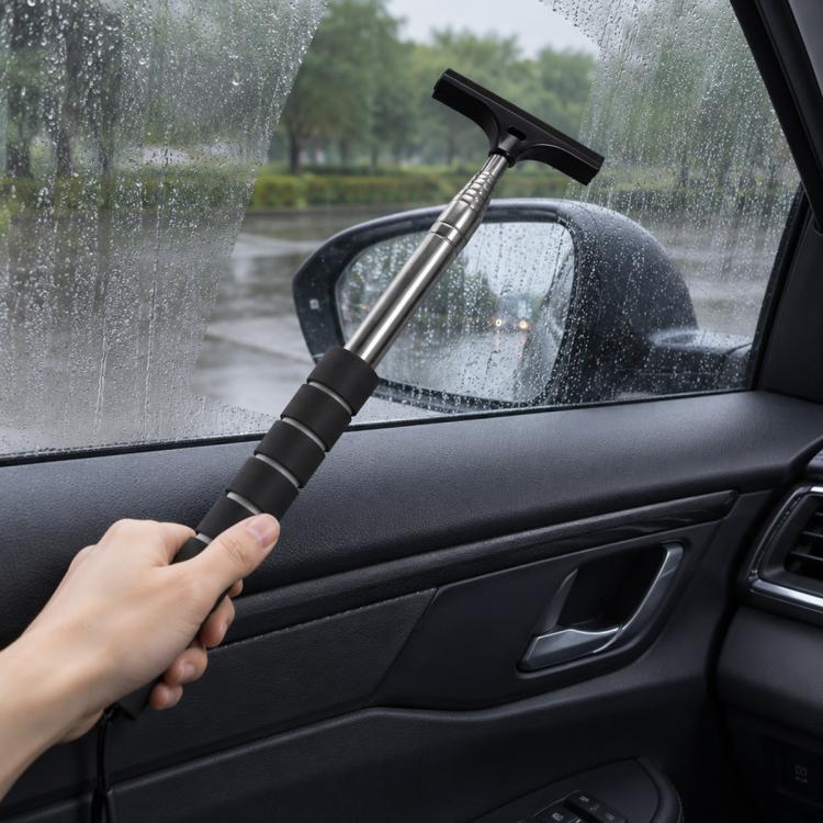 Car Rearview Mirror Stainless Steel Telescopic Wiper
