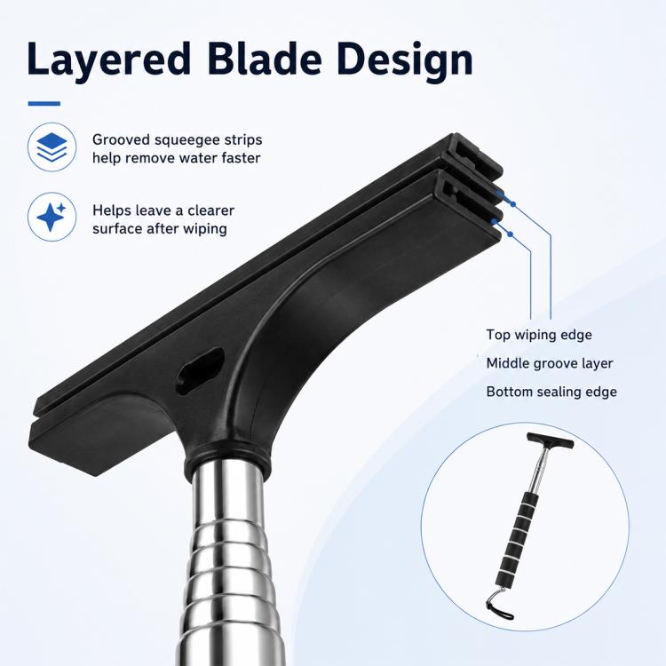 Car Rearview Mirror Stainless Steel Telescopic Wiper