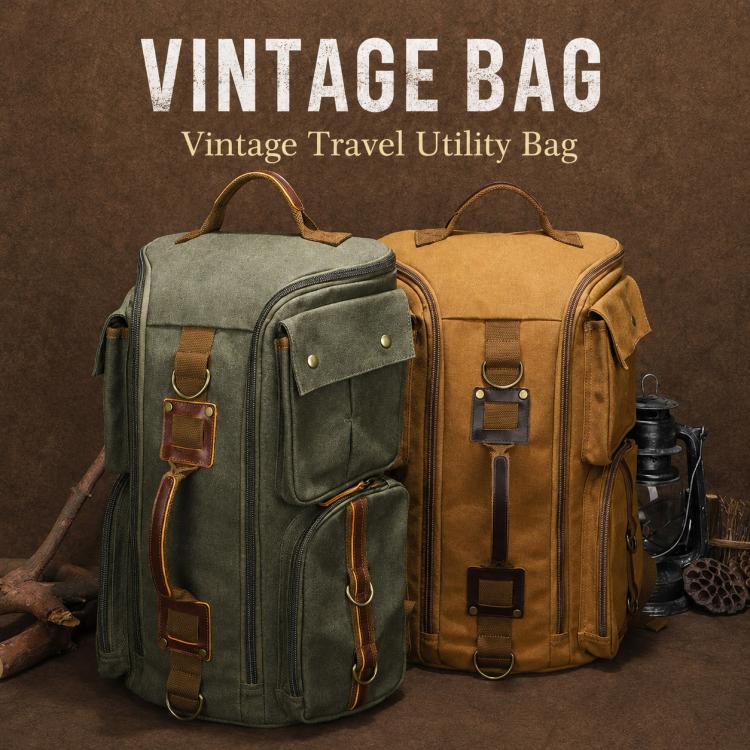 Outdoor Large Capacity Waterproof Travel Men Canvas Backpack