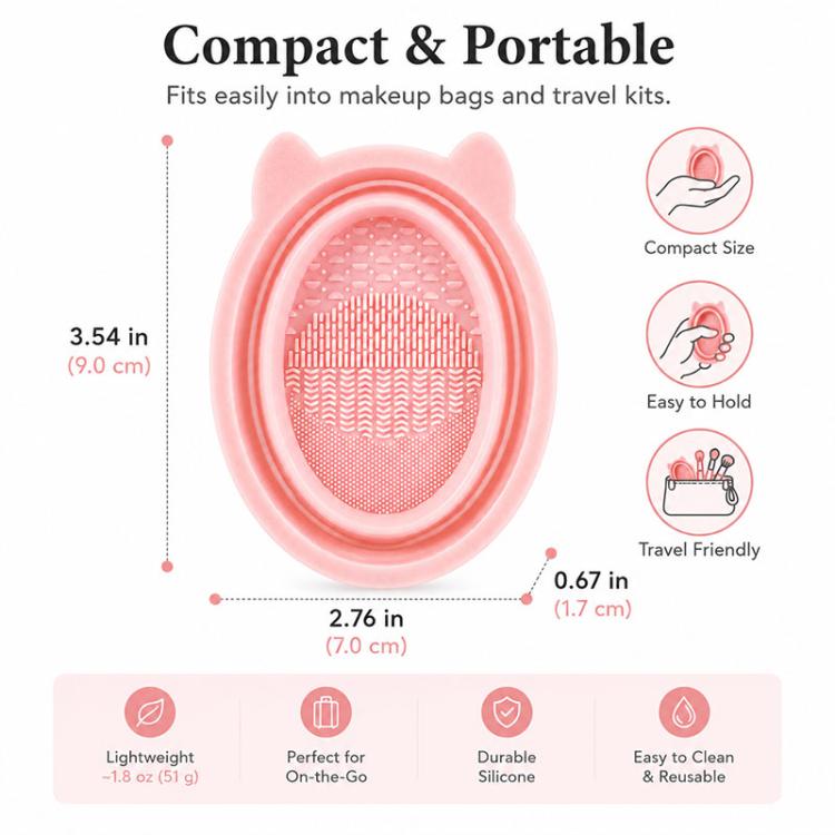 Rabbit Ear Makeup Tool Foldable Silicone Cleaning Bowl