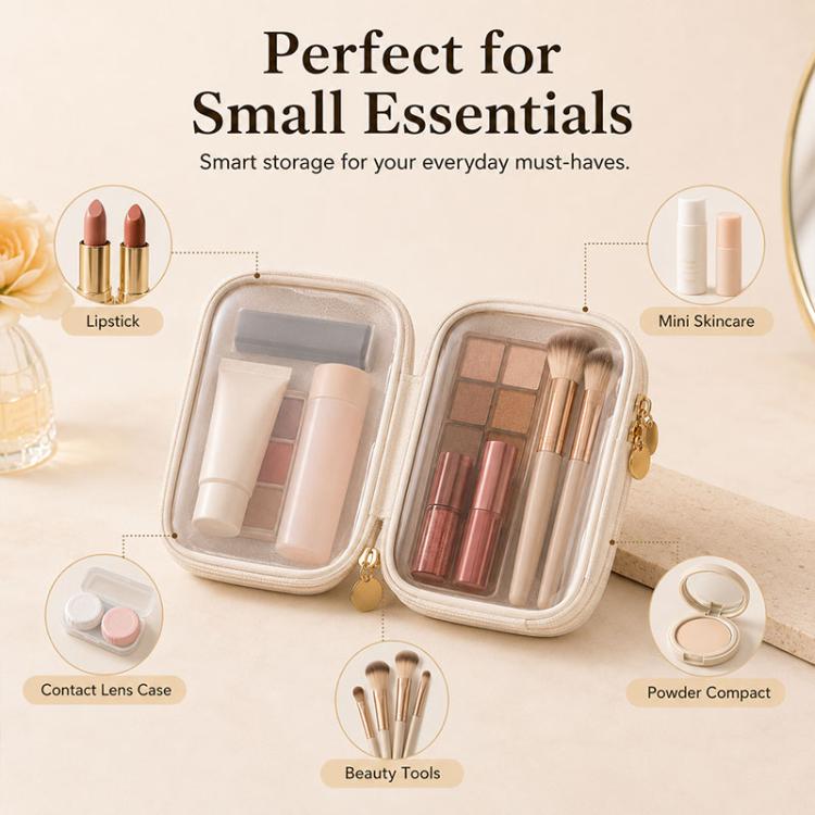 Portable High-Transparency Makeup Bag Mini Storage Bag, 15 x 12 x 4cm