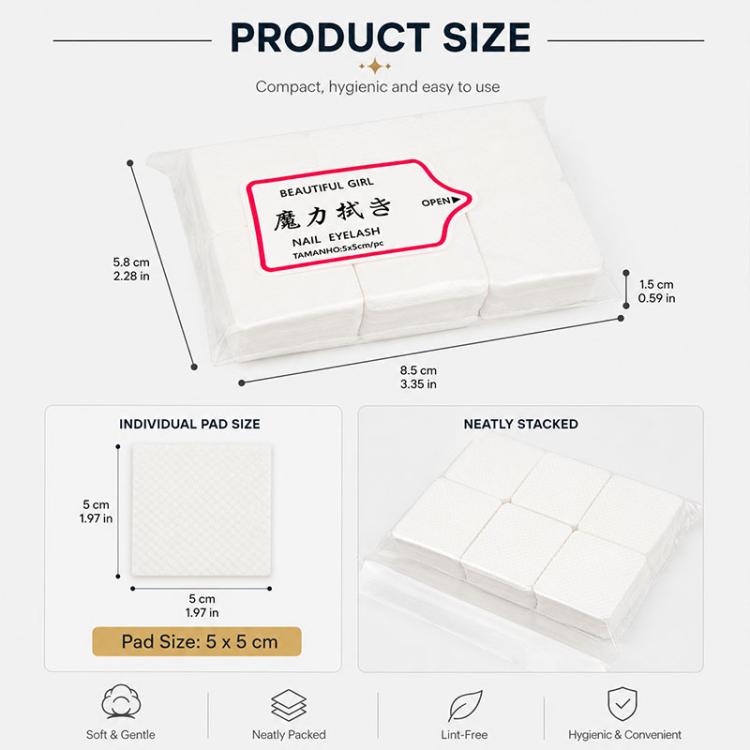 Non Woven Manicure Cleaning Pads Disposable Nail Polish Remover Pads