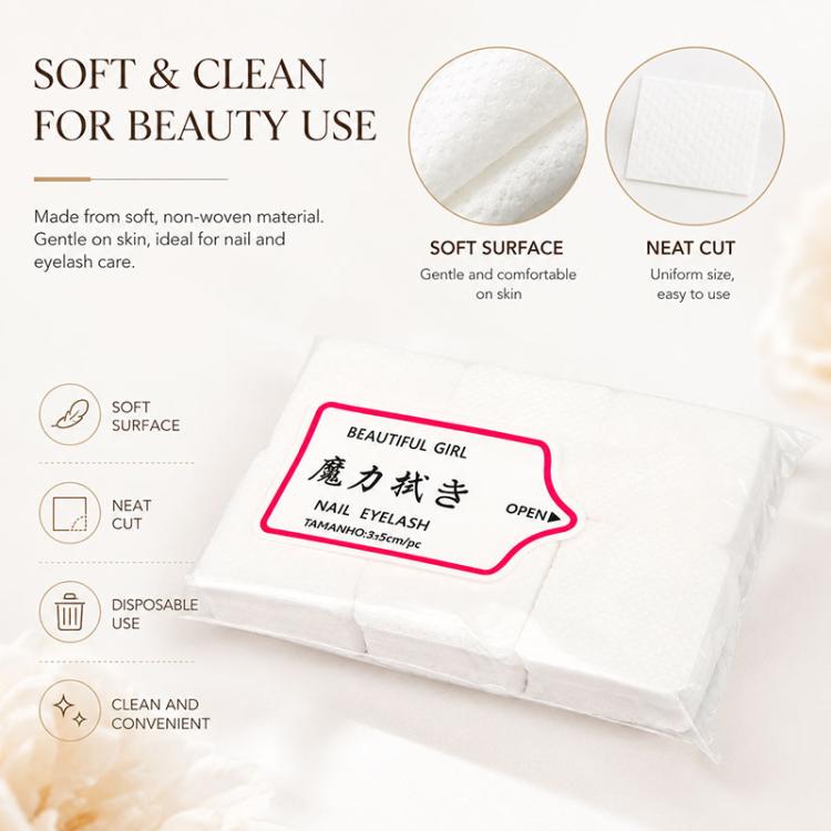 Non Woven Manicure Cleaning Pads Disposable Nail Polish Remover Pads