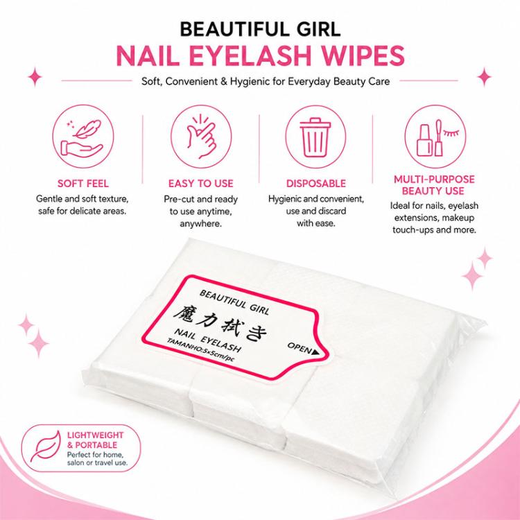 Non Woven Manicure Cleaning Pads Disposable Nail Polish Remover Pads