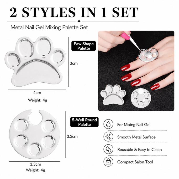 2pcs/Pack Nail Art Mixing Palette Makeup Foundation Mixing Palette