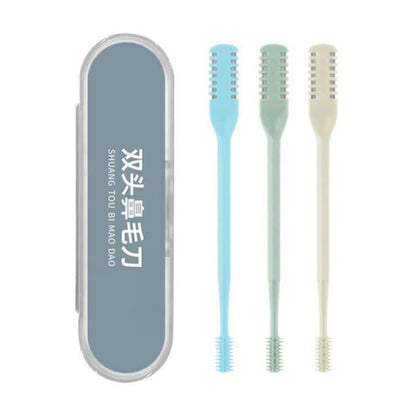 3pcs/Pack 360 Degree Rotating Double Blade Design Double Head Nose Hair Razor