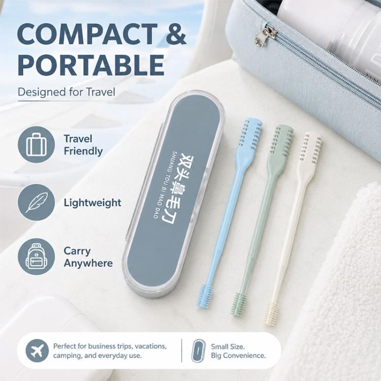 3pcs/Pack 360 Degree Rotating Double Blade Design Double Head Nose Hair Razor