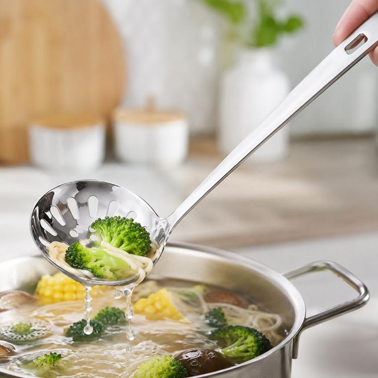 LsCook 7.2cm Stainless Steel Spoon, Soup Spoon, Strainer Spoon