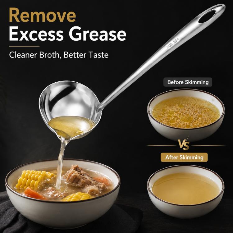 LsCook Stainless Steel Oil Separating Spoon, Oil Separating Spoon