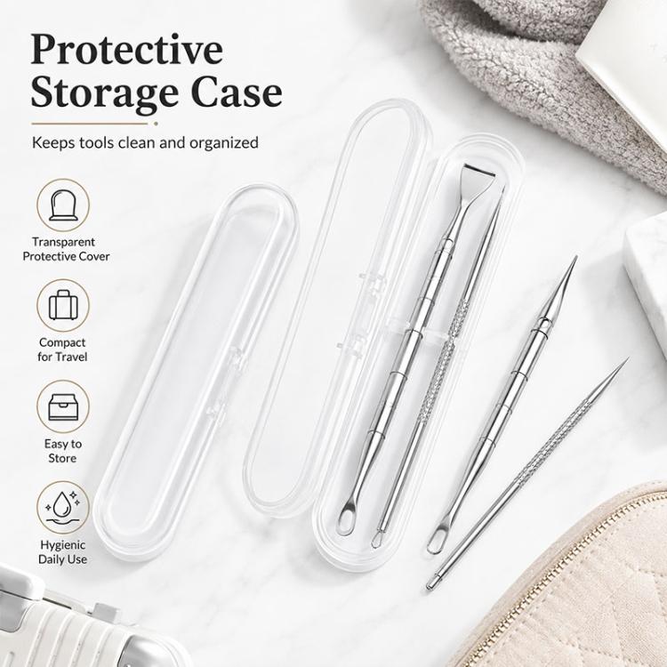 Stainless Steel Blackhead Scraper and U-Shaped Needle Set Blackhead Acne Cleaning Tool