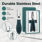 Durable stainless nail care set with slant clipper and tools in teal storage case