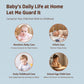 Wireless baby monitor care and daily life infographic with circular baby care images