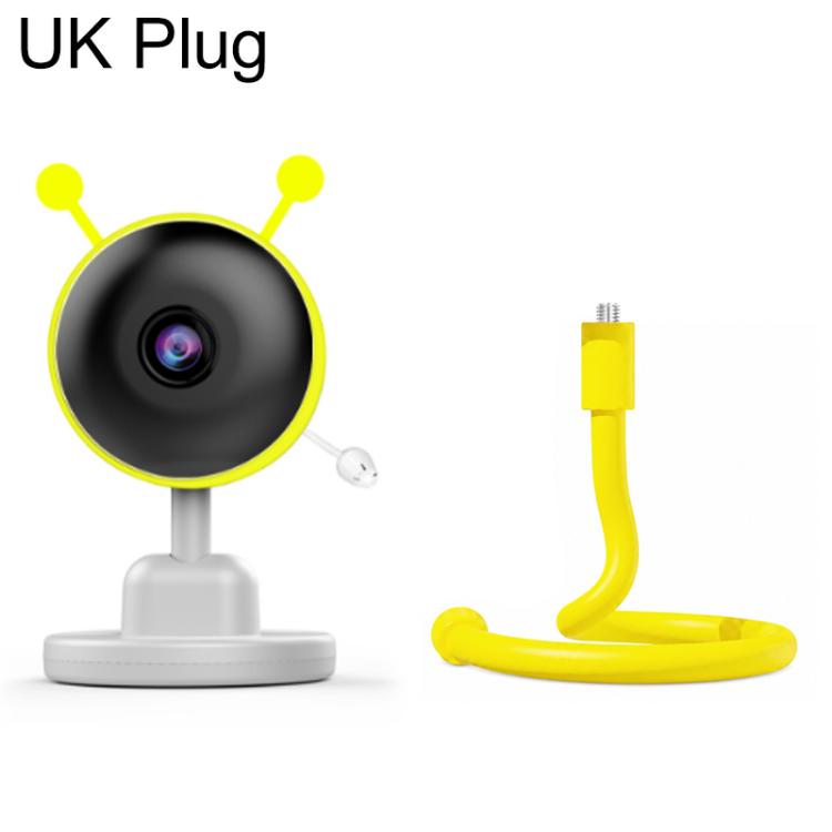 Wireless baby monitor camera, UK plug, yellow dome with stand