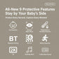 White baby monitor camera with black top housing and protective side handles