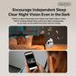 White Wi‑Fi baby monitor camera with night-vision view on smartphone screen