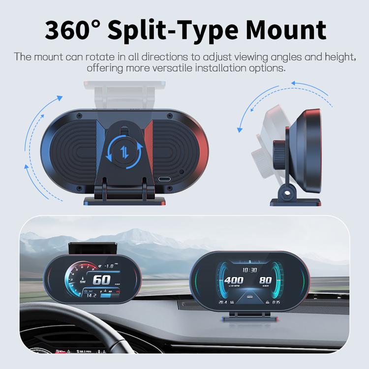 P27 Multi-functional LCD HD OBD2 GPS Gauge Speedometer, P27