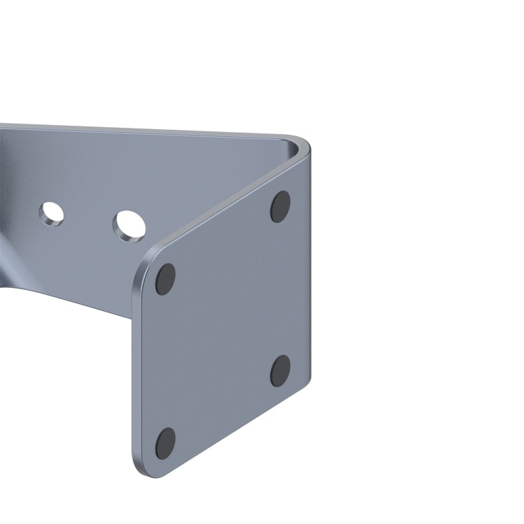 Grey aluminum alloy charger base with mounting holes and flat stand