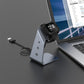 Grey aluminum alloy charger dock with black holder and connected charging cable
