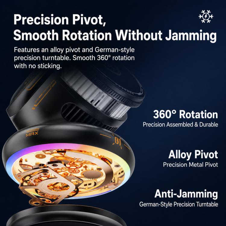 D3 15W Ice Magnetic Cooling RGB Car Mount Wireless Charging Phone Holder