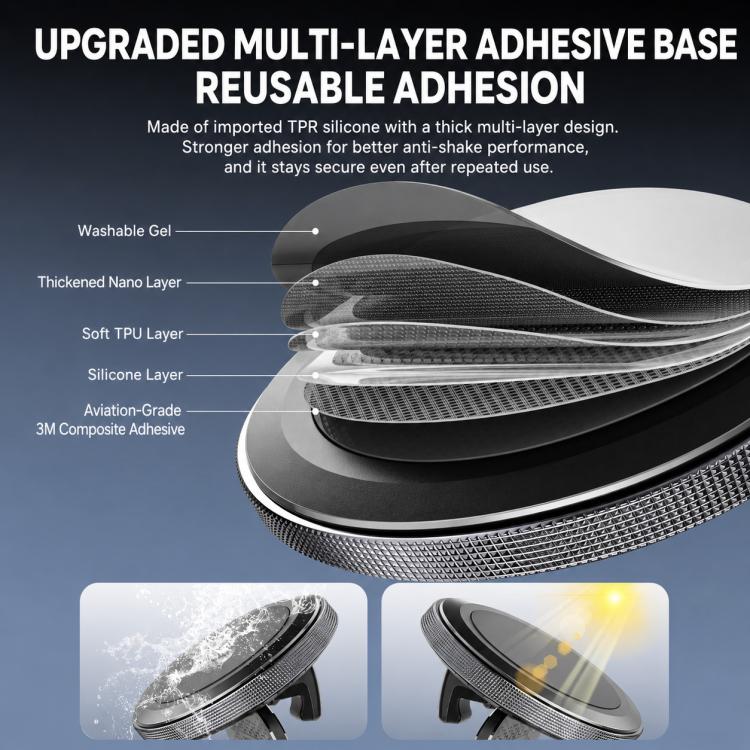 D5 Vacuum Suction Rotating Base Car Center Console Phone Mount