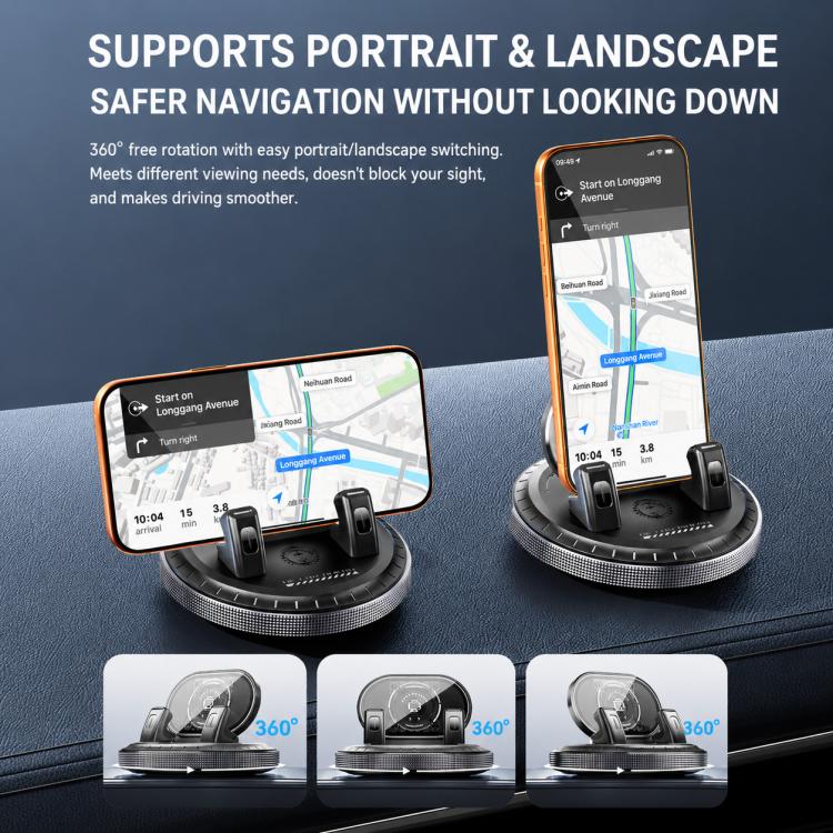 D5 Vacuum Suction Rotating Base Car Center Console Phone Mount