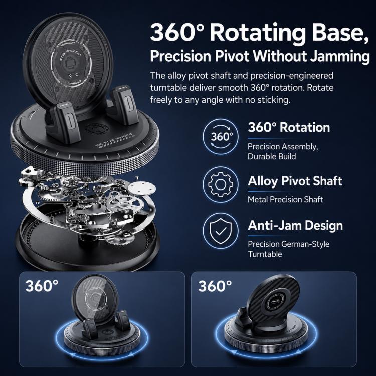 D7 Self-adhesive Rotating Base Car Center Console Phone Mount