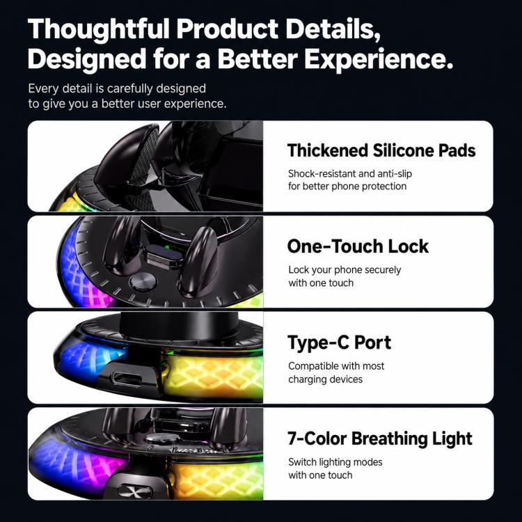 D9 Self-adhesive Rotating Base Car Wireless Charging Phone Holder