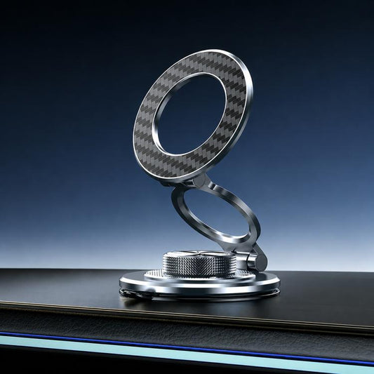 P7 360-Degree Rotating Ring Carbon Fiber Texture Alloy Magnetic Phone Holder