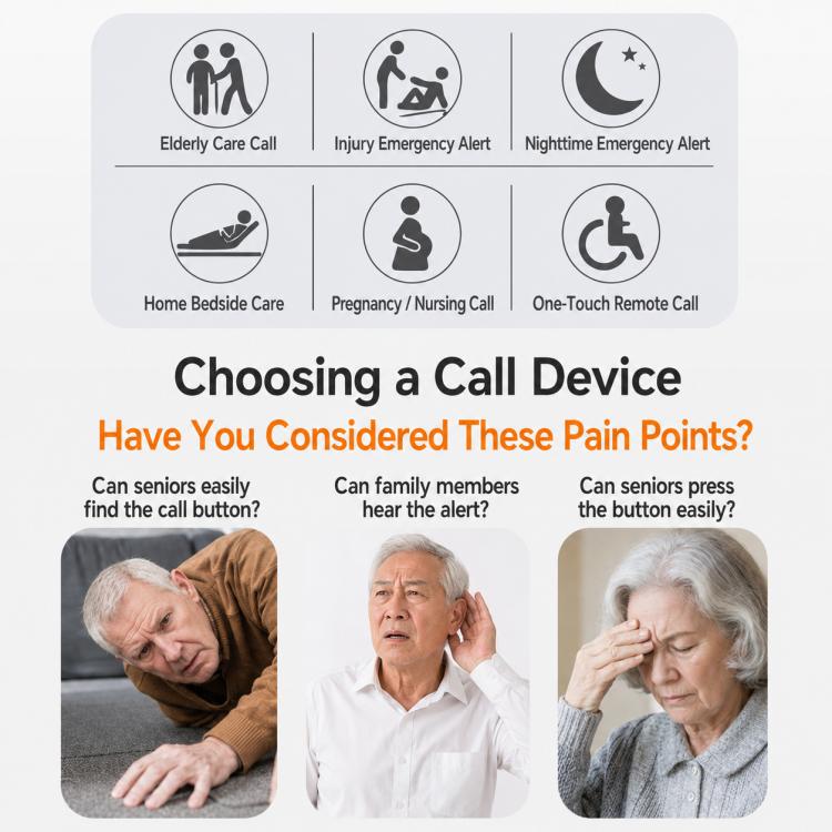 XY-601 Adjustable Volume Wireless Waterproof Doorbell Caregiver Call Button Kit
