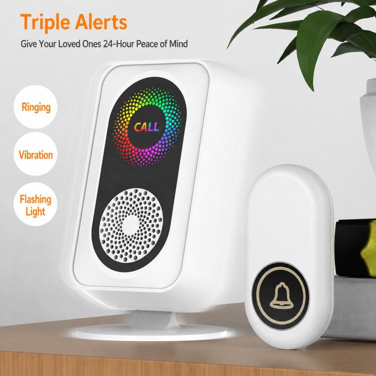 XY-601 Adjustable Volume Wireless Waterproof Doorbell Caregiver Call Button Kit