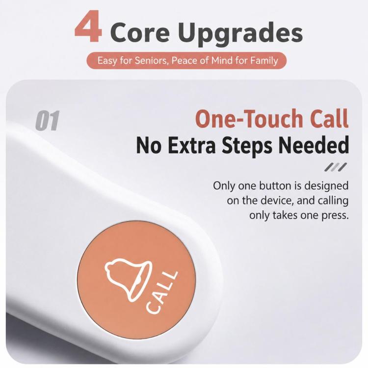 XY-808 Adjustable Volume Wireless Waterproof Doorbell Elderly Call Device, US Plug, EU Plug