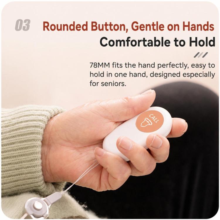 XY-808 Adjustable Volume Wireless Waterproof Doorbell Elderly Call Device, US Plug, EU Plug