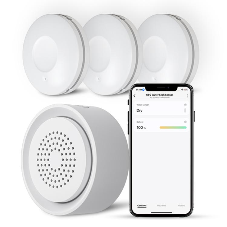 NEO NAS-AB03W1 WS09W3 WiFi Smart Water Leak Alarm Kit