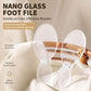 Nano glass foot file with multiple oval abrasive pads for pedicure smoothing and dead-skin removal