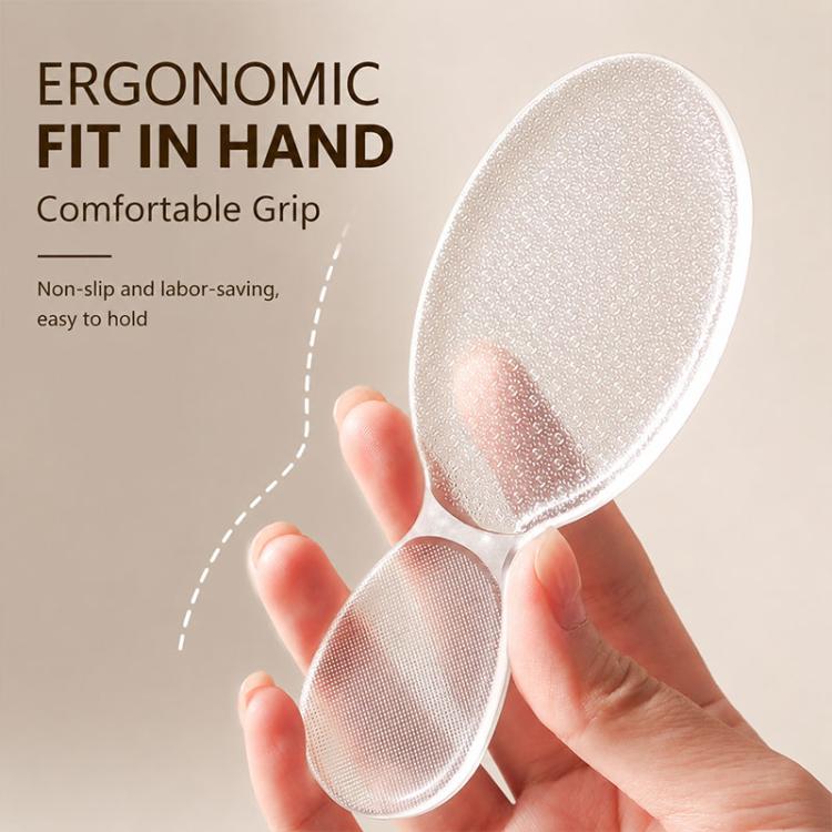 Ergonomic grip nano glass foot file with oval abrasive head for gentle foot smoothing